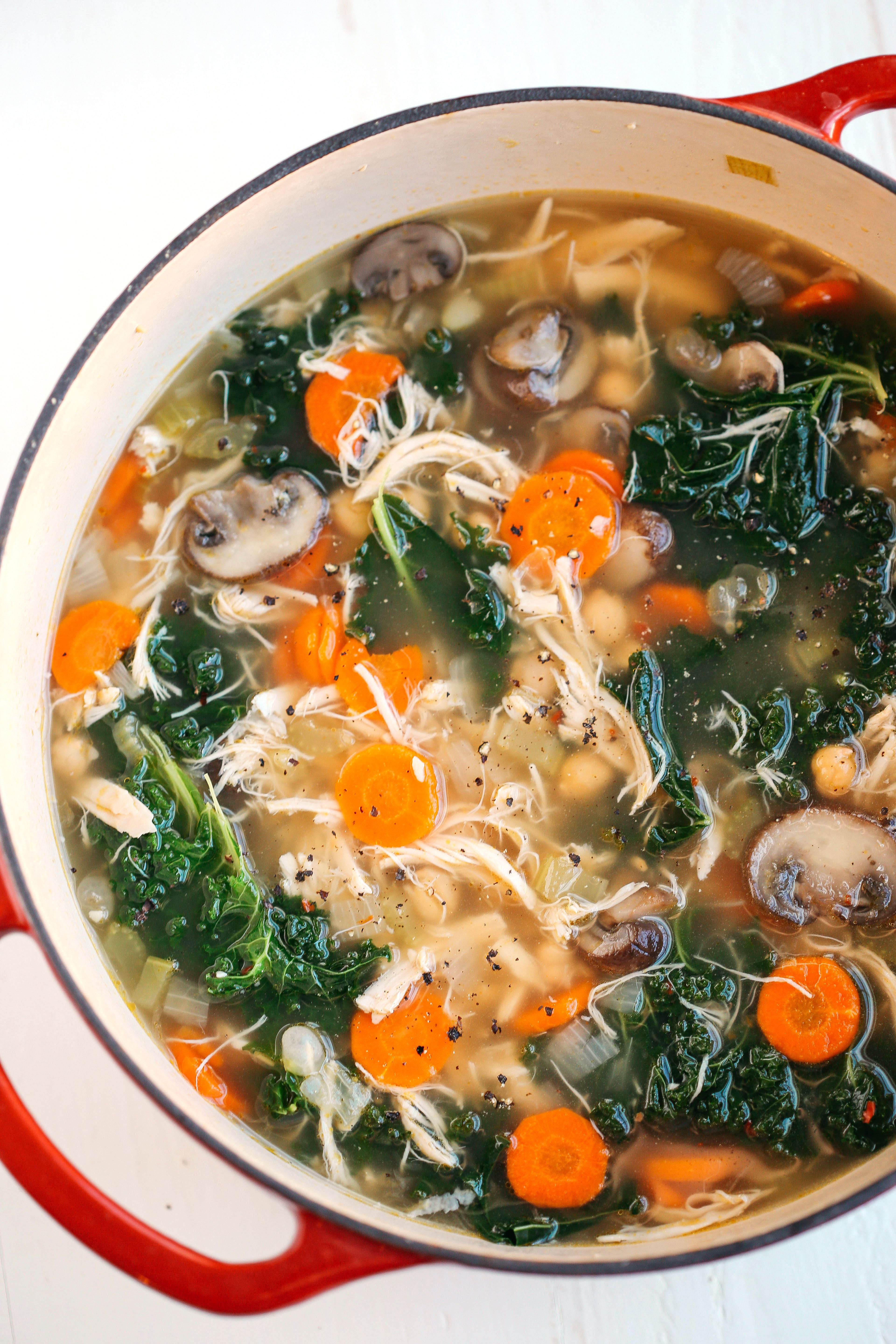 This Detox Immune-Boosting Chicken Soup is the perfect remedy for cold and flu season filled with tons of antioxidants that boost immunity and keep you warm all winter long!
