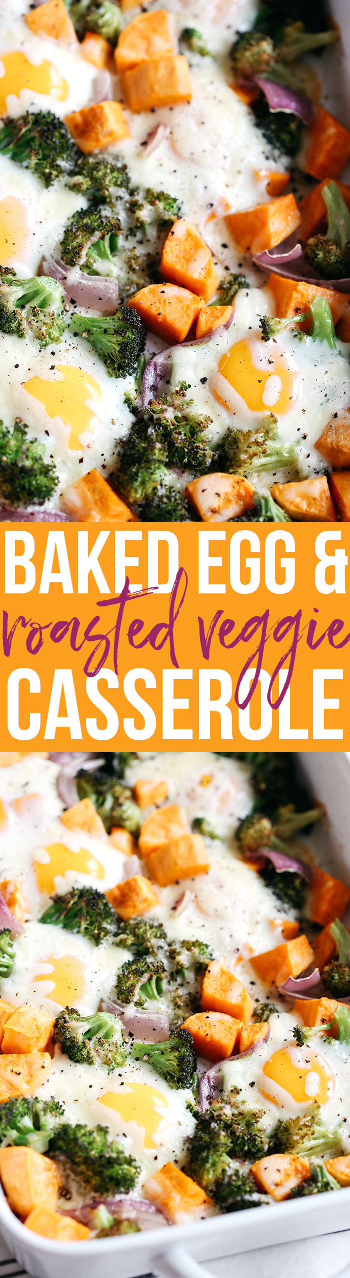This Baked Egg and Roasted Veggie Casserole is the perfect healthy breakfast that uses up all those leftover veggies in one single dish!