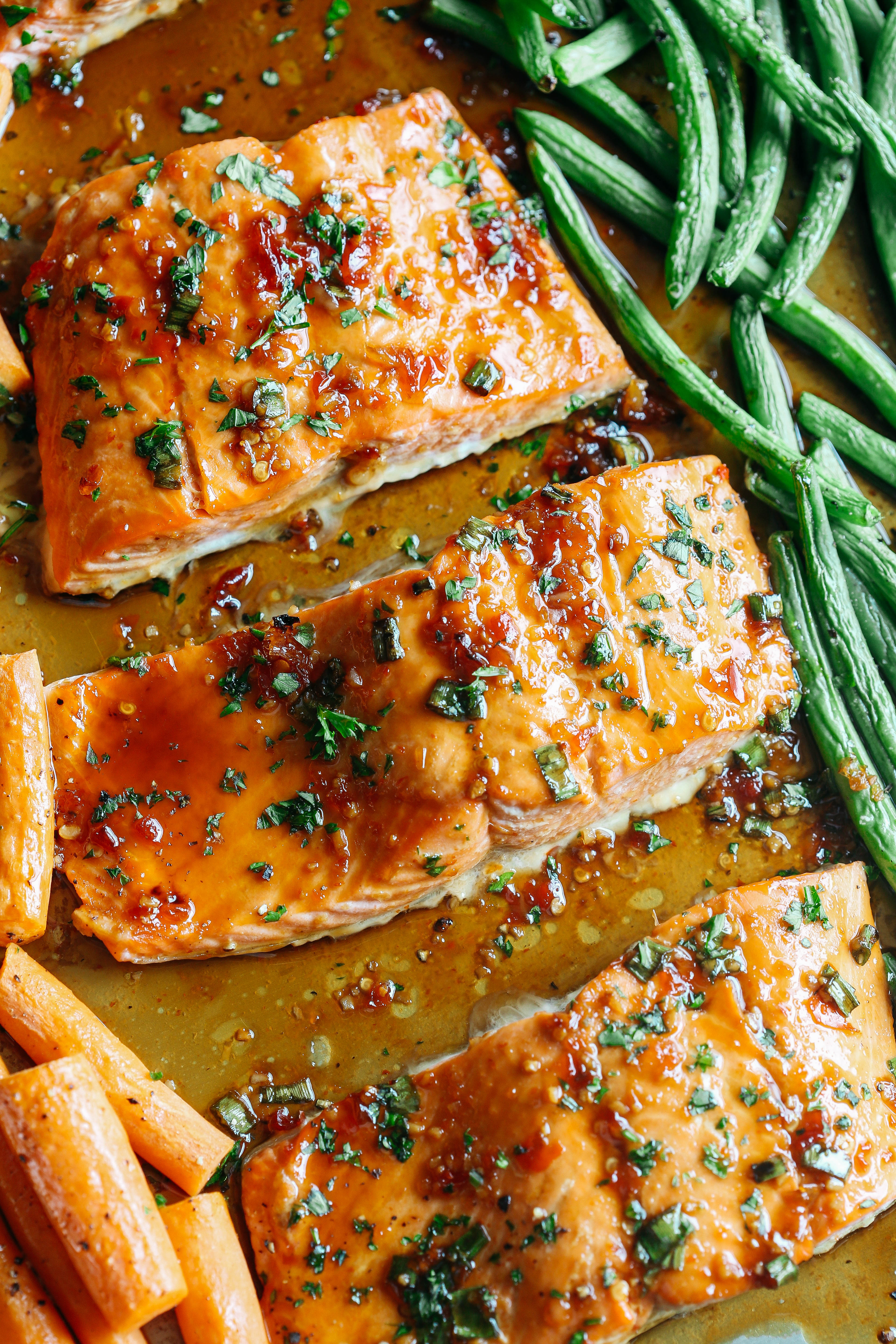 This Sheet Pan Ginger Soy Glazed Salmon makes the perfect weeknight dinner that’s quick, healthy and easily made all on one pan!