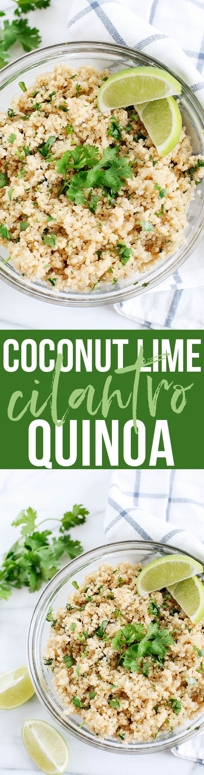 This Coconut Lime Cilantro Quinoa is easily made with just a few simple ingredients and makes the perfect healthy side dish to any meal!
