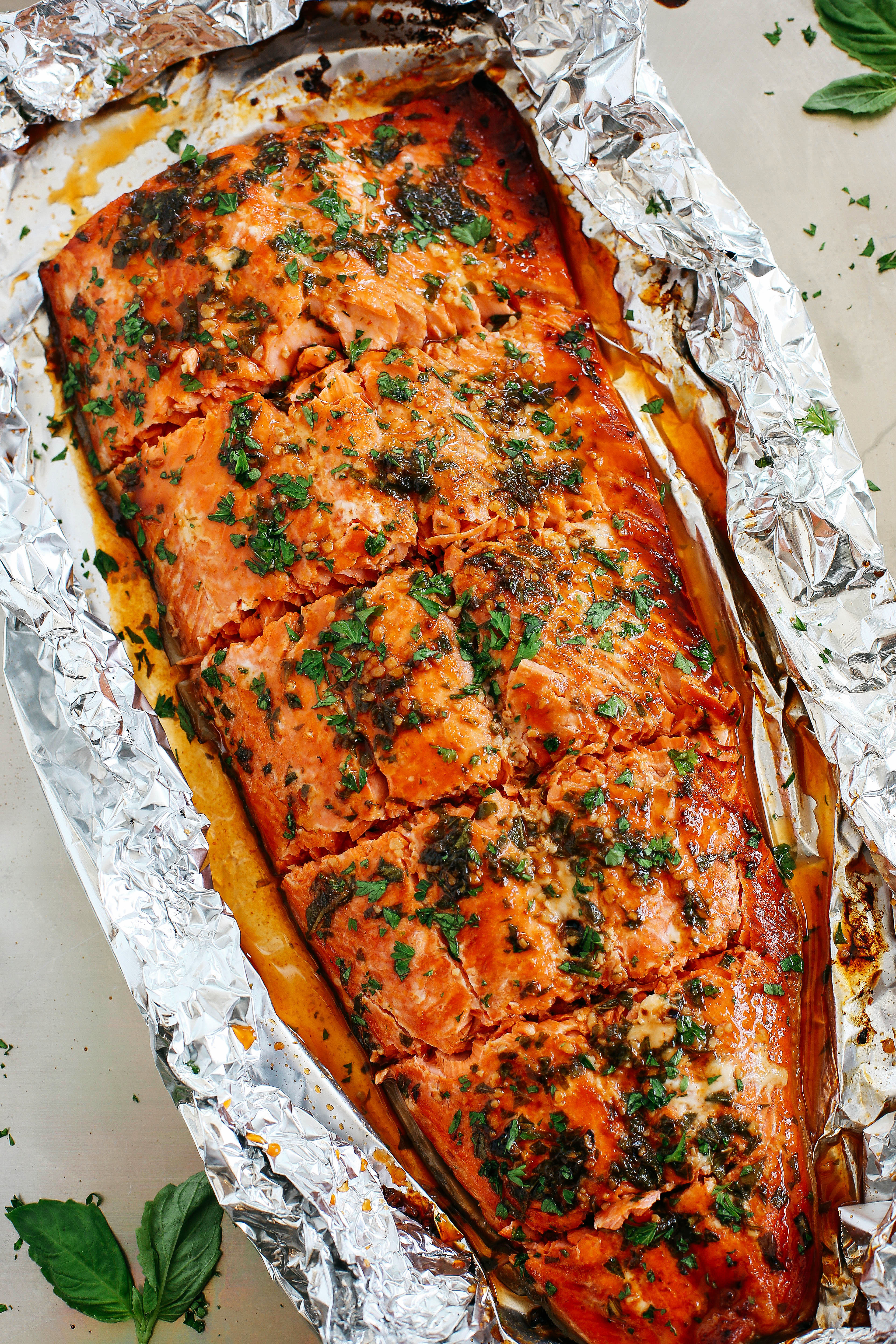 This delicious Ginger Basil Salmon in Foil is the perfect weeknight dinner that's healthy, easy to prepare, and ready in just 20 minutes!