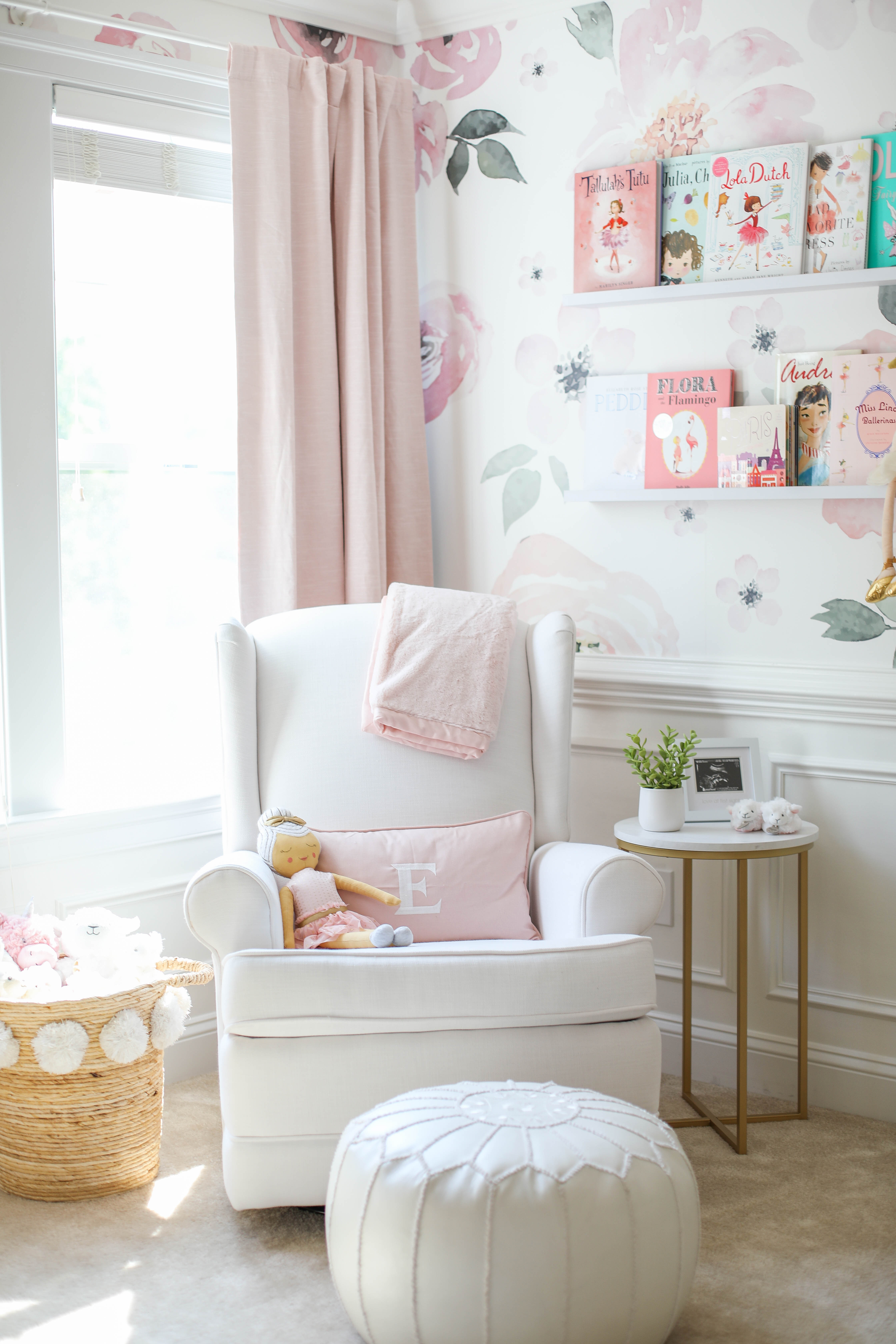 Baby Emma's pink floral nursery