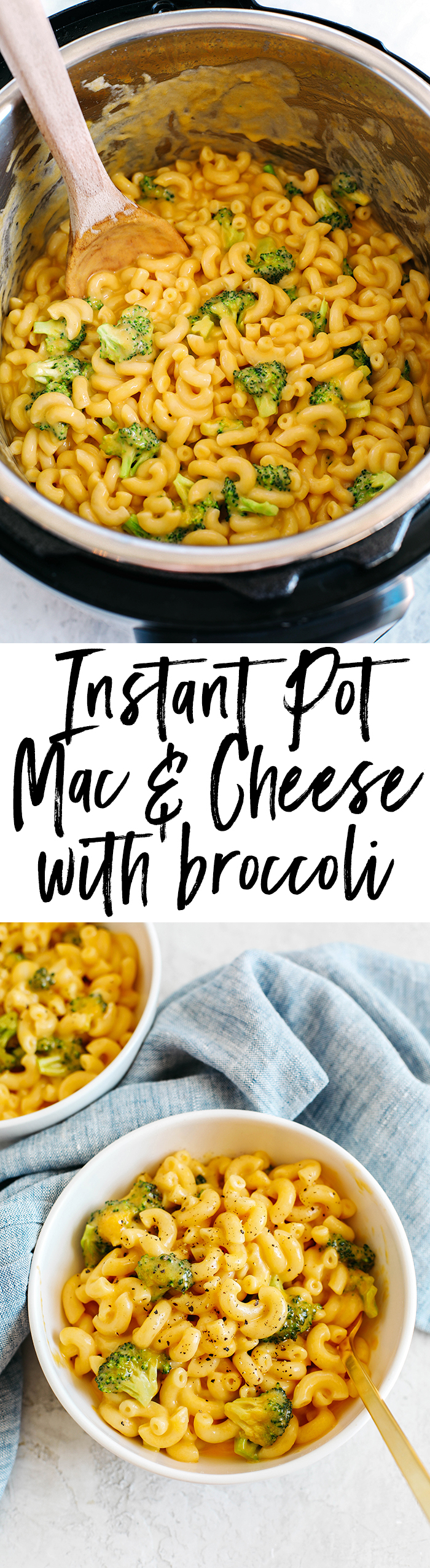 Creamy and delicious Instant Pot Mac & Cheese with Broccoli easily made in under 10 minutes for the perfect comfort food meal your whole family will love!