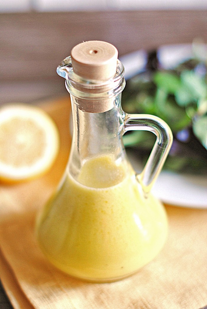 Bright and fresh lemony Champagne Vinaigrette made in just minutes with a few simple ingredients!  Perfect for salads, veggies, marinades, and more!