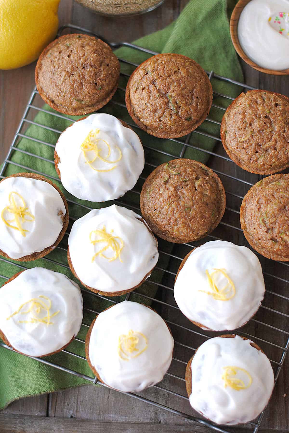 Zucchini Cupcakes with Greek Yogurt Frosting