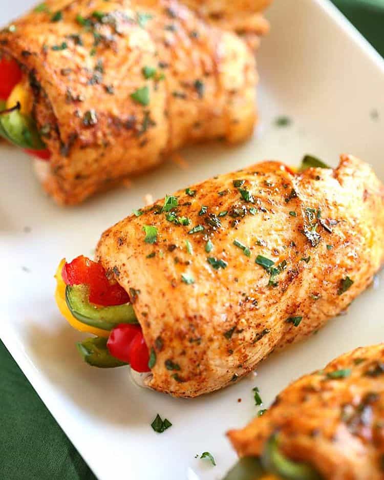 Baked Chicken Fajita Roll-Ups