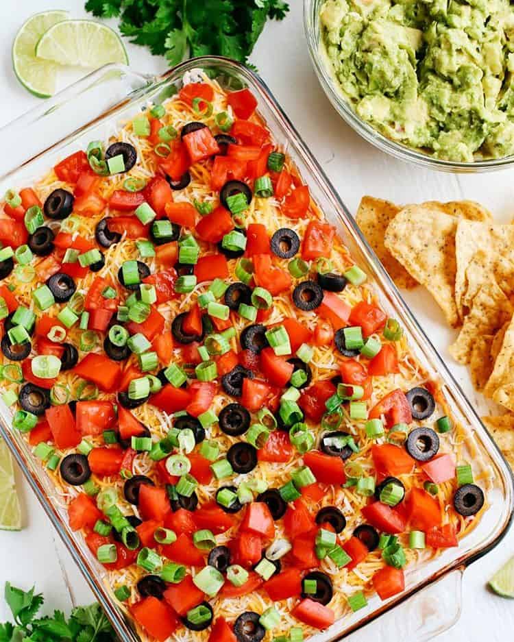 Healthy 7-Layer Spicy Taco Dip