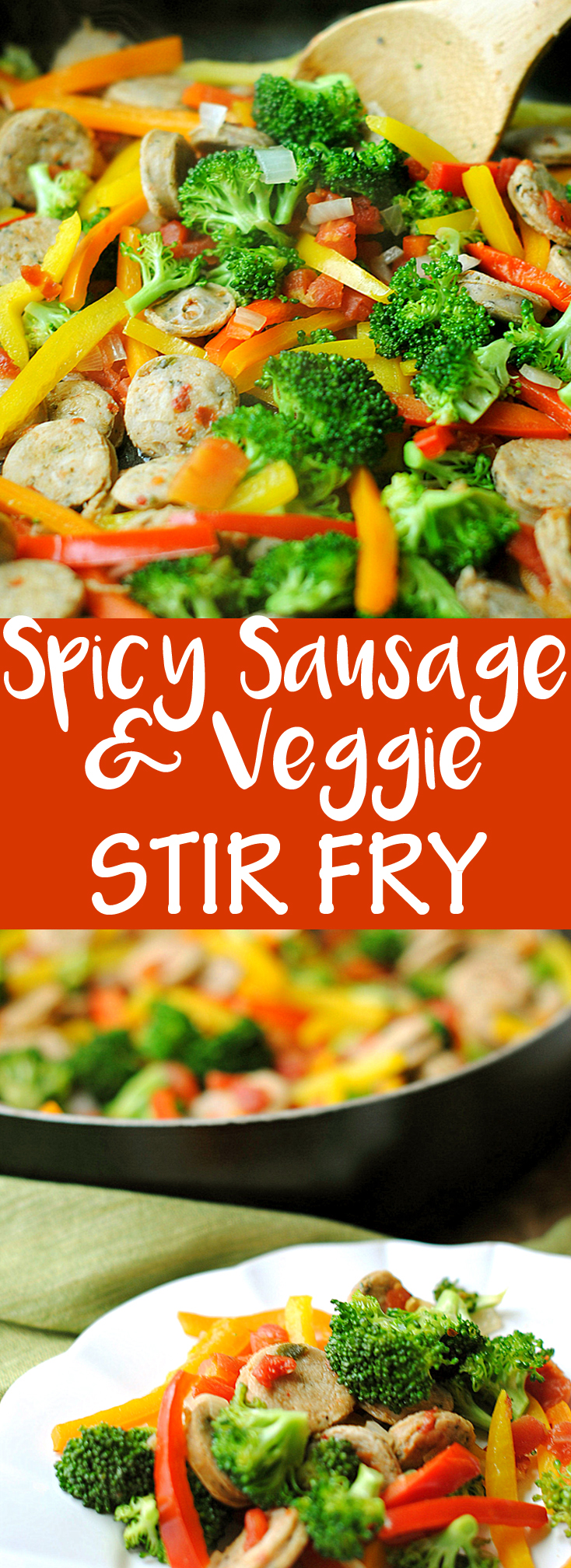 {Healthy} Spicy Sausage and Veggie Stir Fry | Eat Yourself Skinny