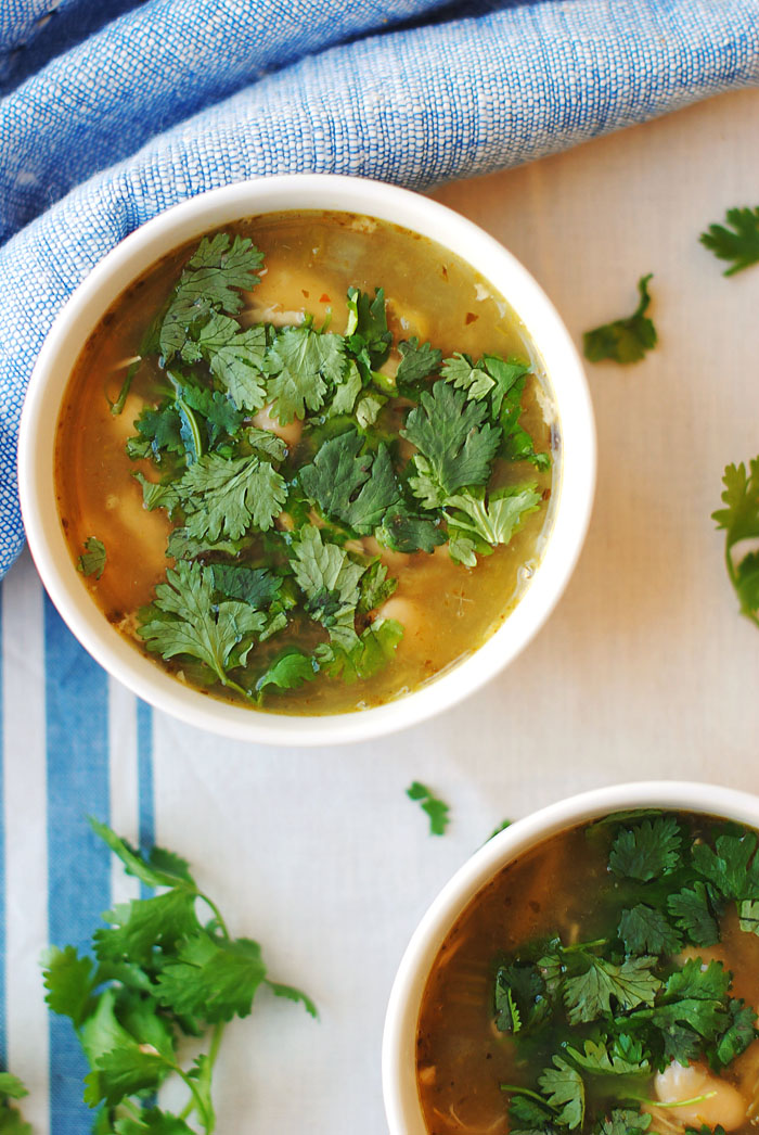 Slow Cooker Chicken and Green Chile Soup | Eat Yourself Skinny