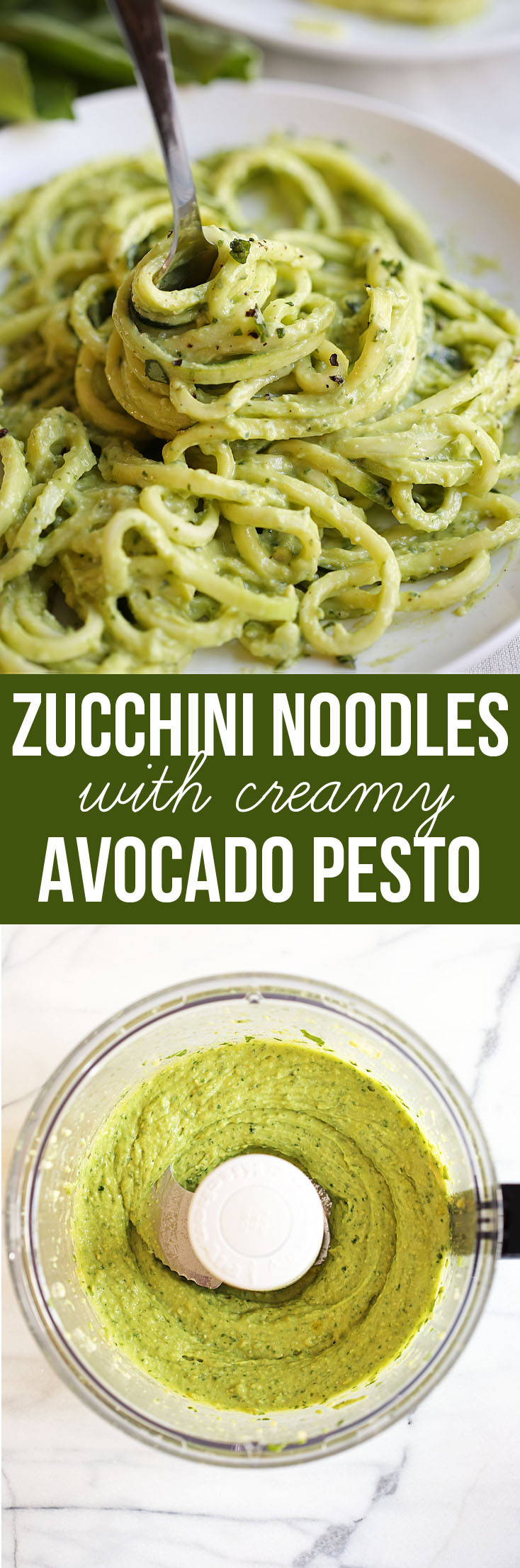 Zucchini Noodles with Creamy Avocado Pesto | Eat Yourself Skinny