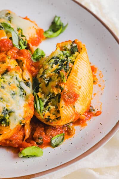 Veggie and Cheese Stuffed Shells - Eat Yourself Skinny