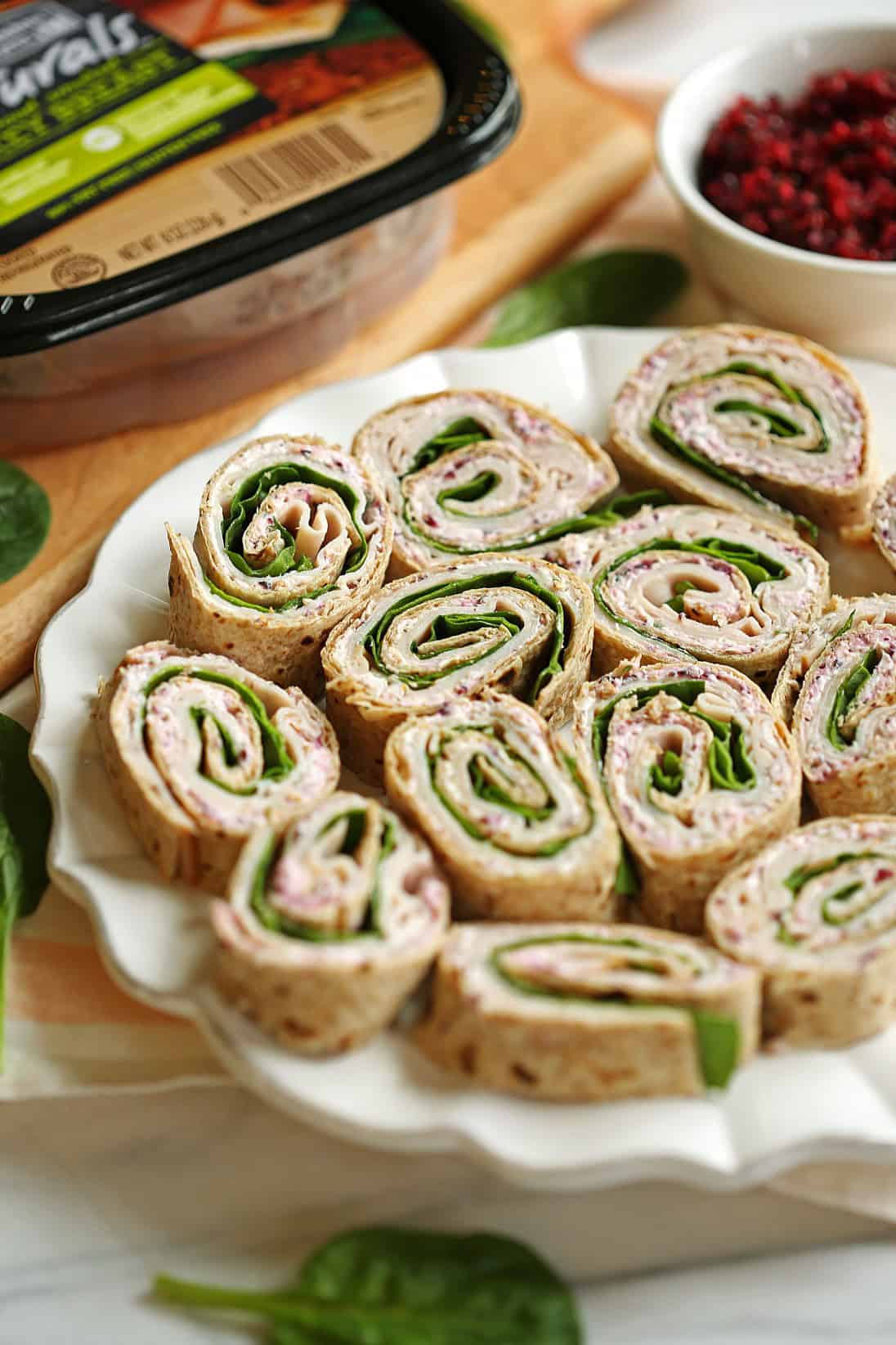 Turkey Pinwheels with Cranberry Spread