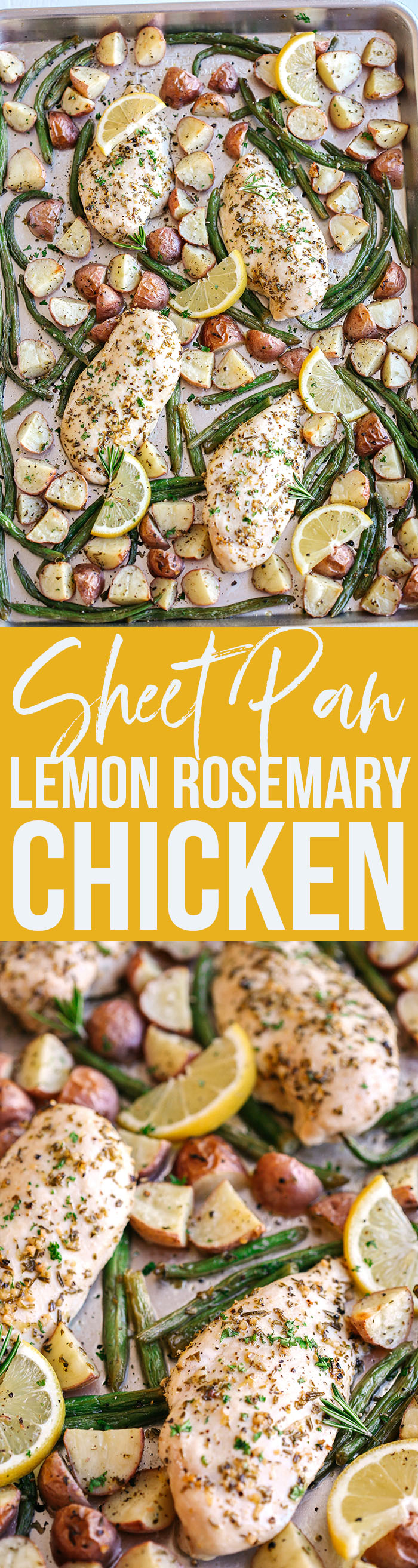 This Sheet Pan Lemon Rosemary Chicken and Potatoes make the perfect weeknight dinner that's quick, healthy and easily made all on one pan!