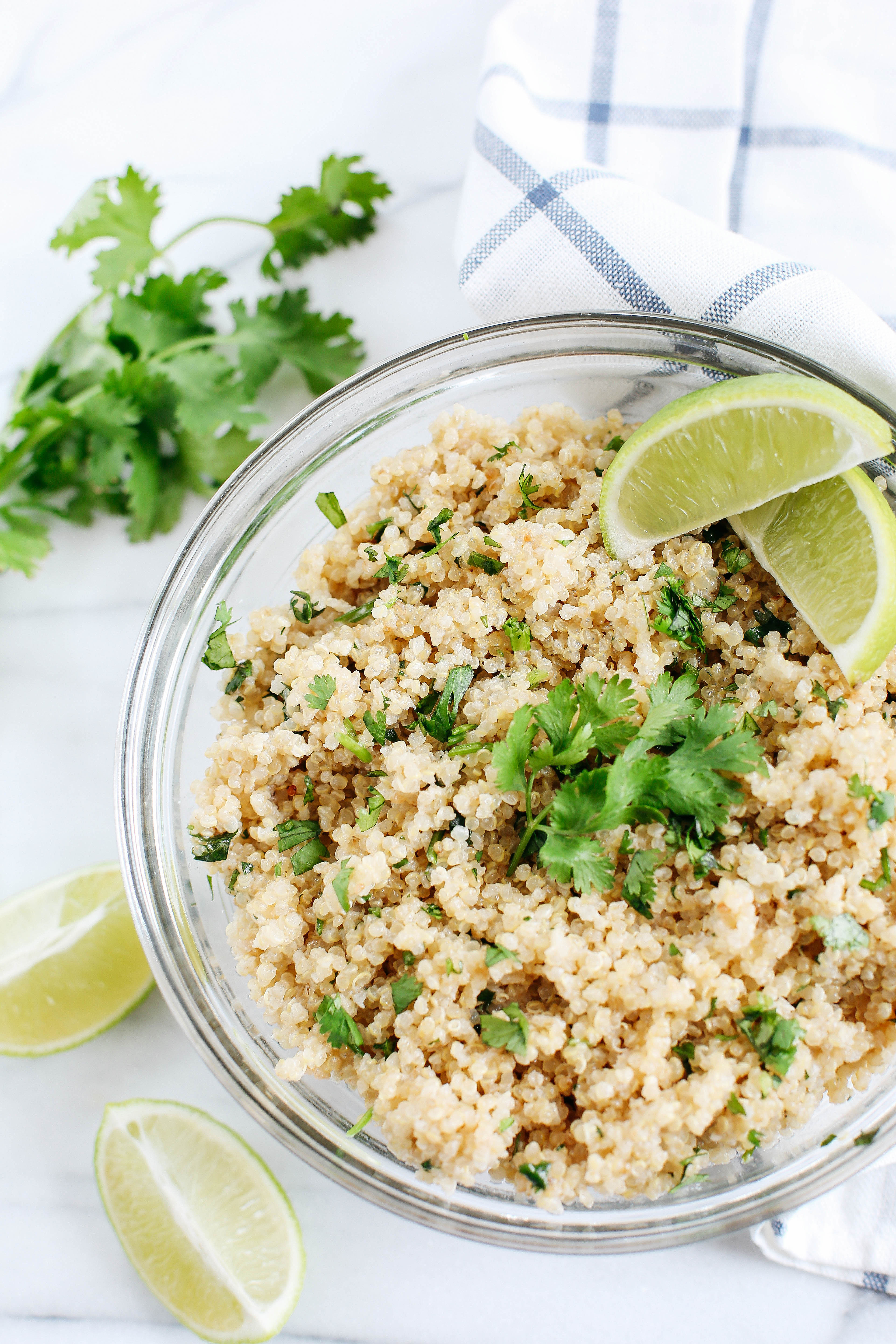 This Coconut Lime Cilantro Quinoa is easily made with just a few simple ingredients and makes the perfect healthy side dish to any meal!
