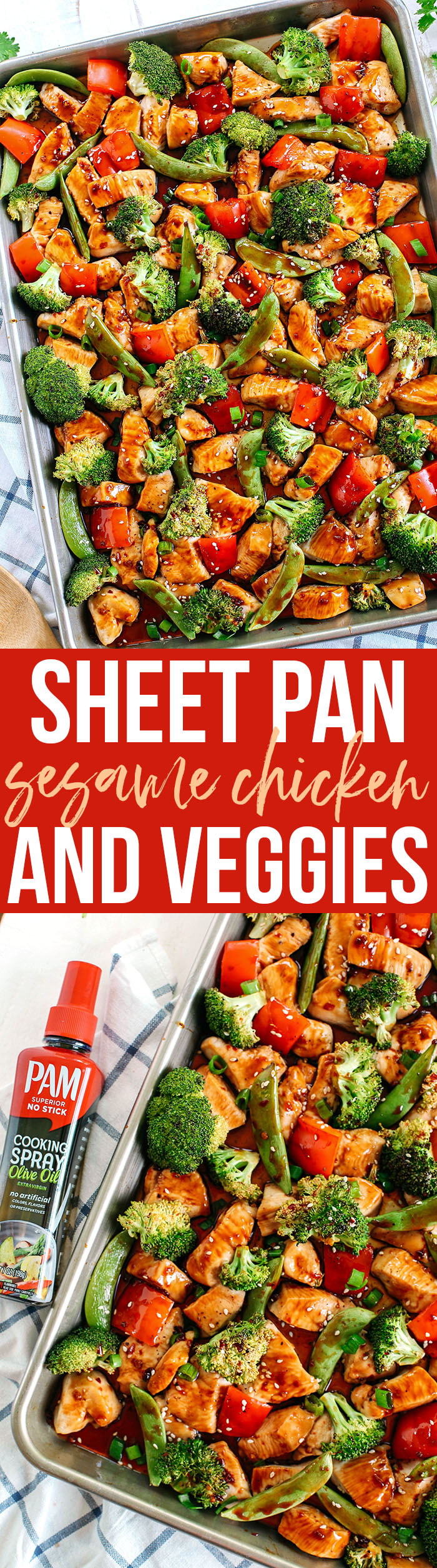 This Sheet Pan Sesame Chicken and Veggies makes the perfect weeknight dinner that’s healthy, delicious and easily made all on one pan in under 30 minutes!  Perfect recipe for your Sunday meal prep too!  