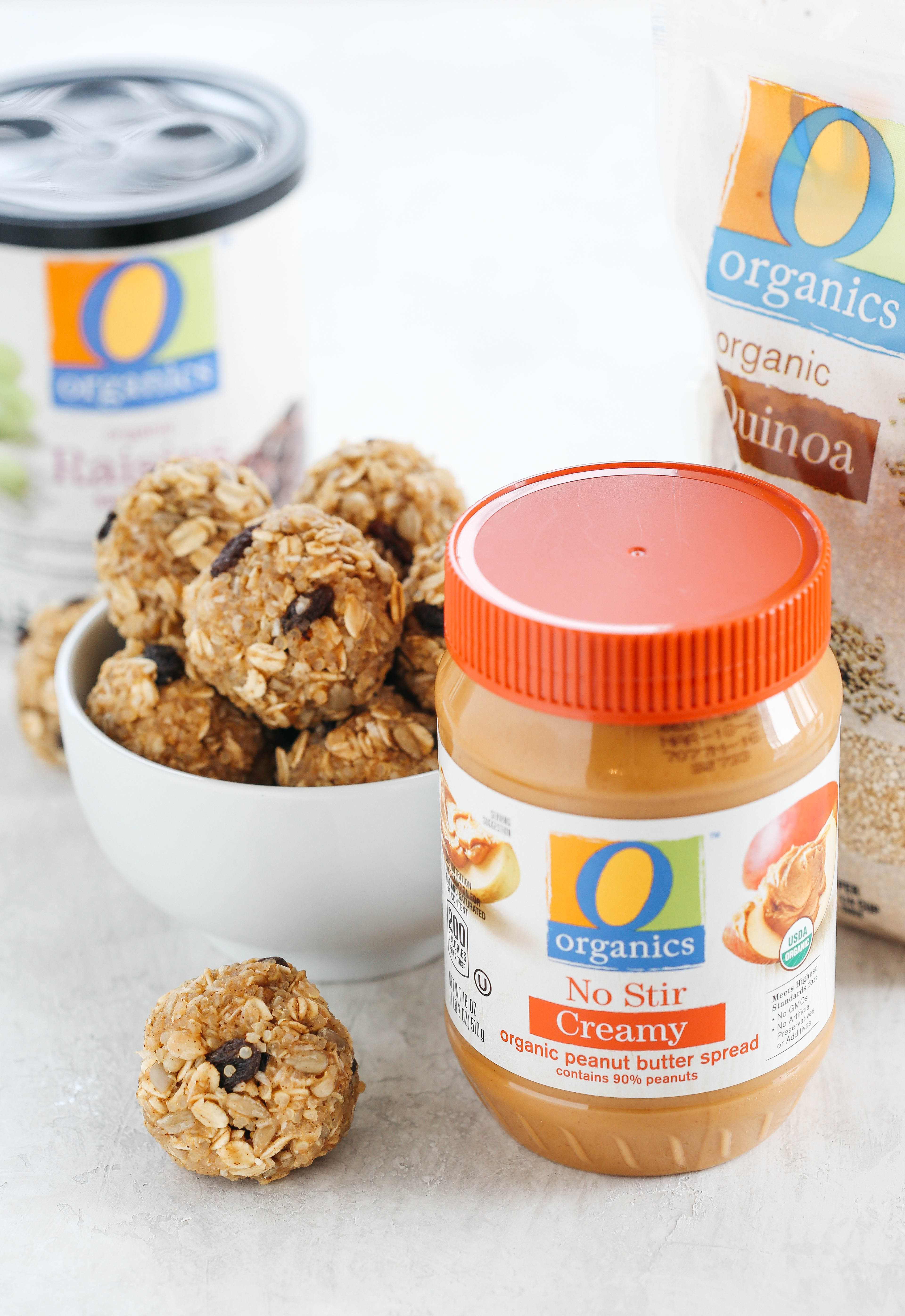 No Bake Peanut Butter Quinoa Energy Balls #vegan #glutenfree #dairyfree