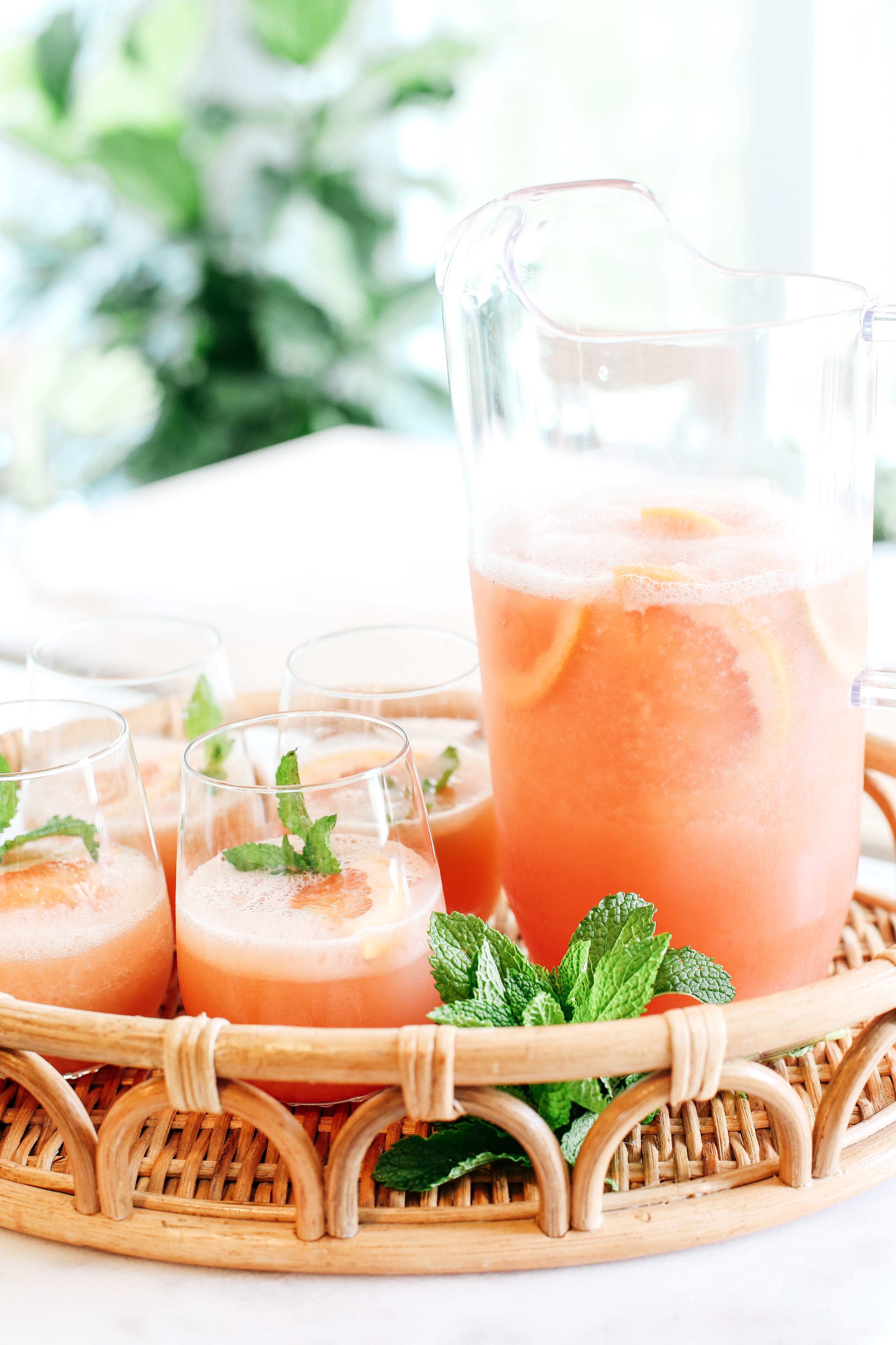 Refreshing Sparkling Grapefruit Frosé that is all natural with zero refined sugar, your favorite bottle of rosé and makes the perfect summer cocktail!