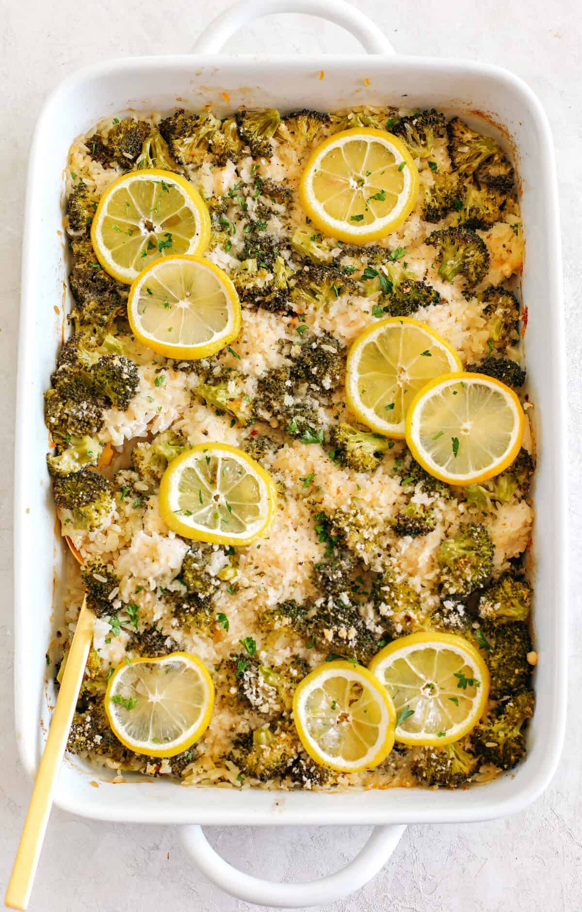 Creamy Lemon Chicken, Broccoli and Rice Casserole