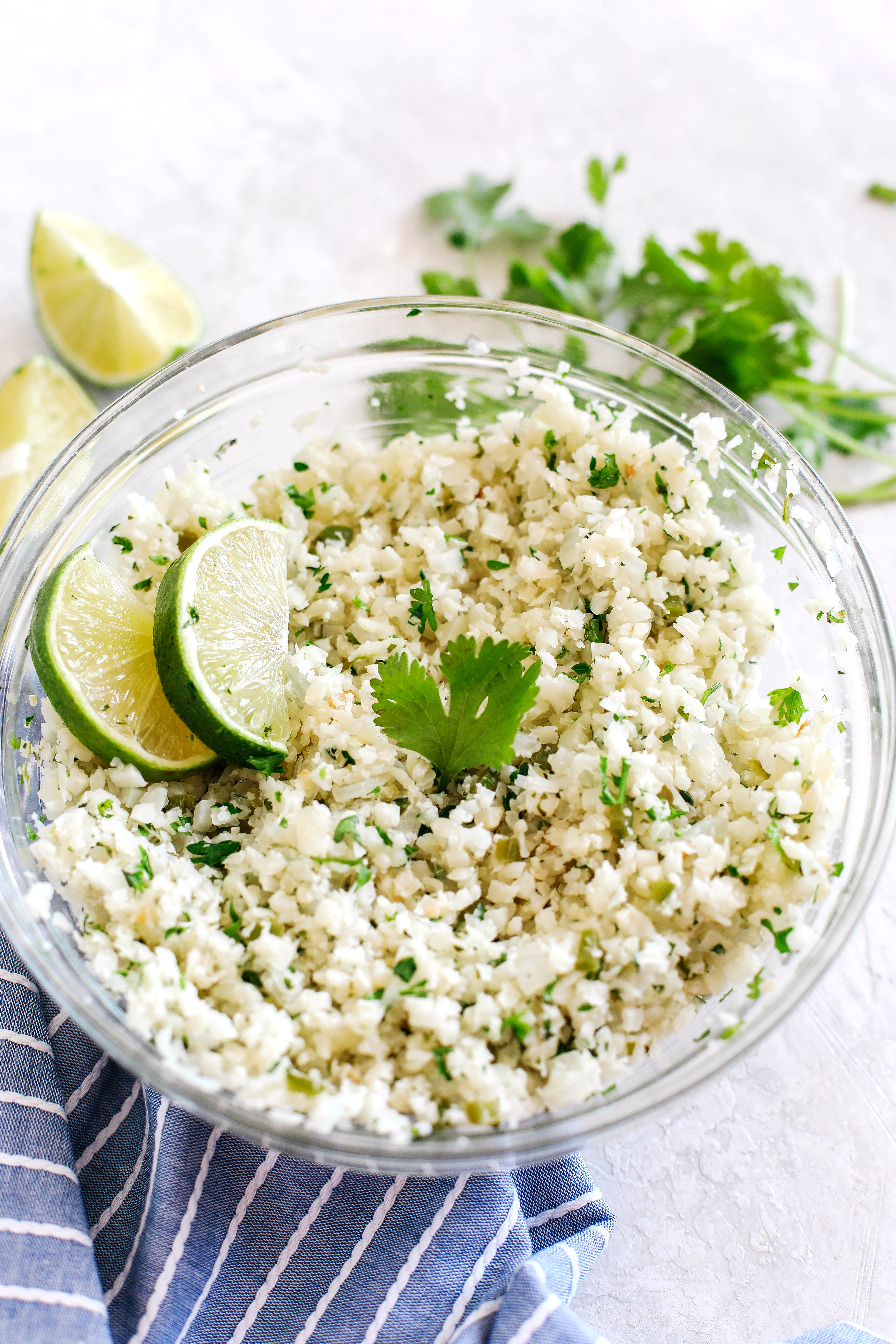 This Cilantro Lime Cauliflower Rice is the perfect low carb side dish that is healthy, delicious and easily made in minutes with just a few simple ingredients!