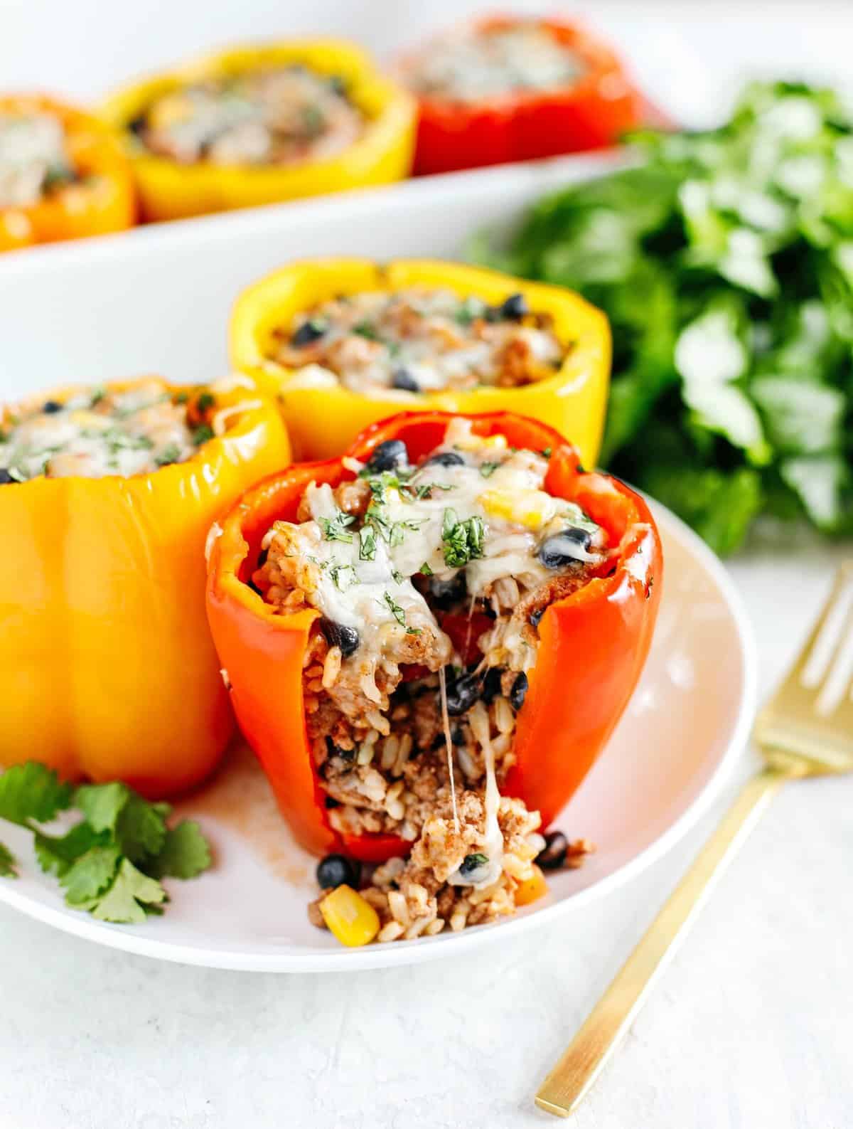 Mexican Stuffed Bell Peppers - Eat Yourself Skinny