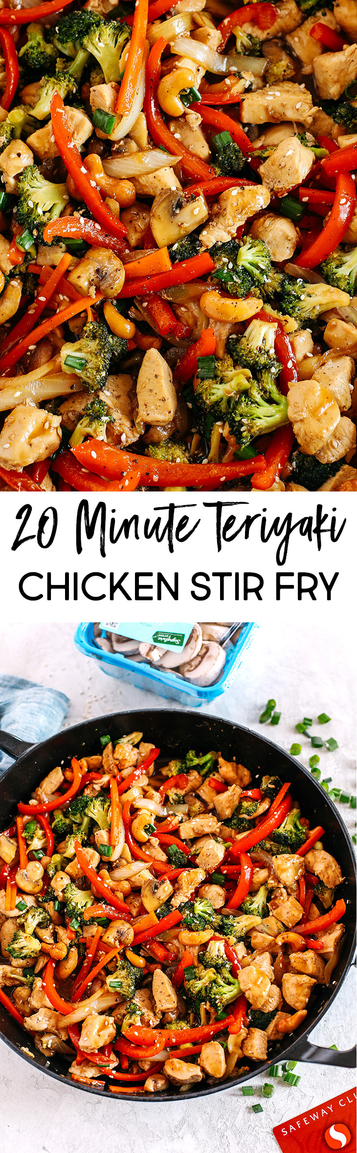 This Teriyaki Chicken Stir Fry is the perfect weeknight meal that is quick and easy to make, full of fresh veggies and tossed together in a delicious homemade teriyaki sauce!