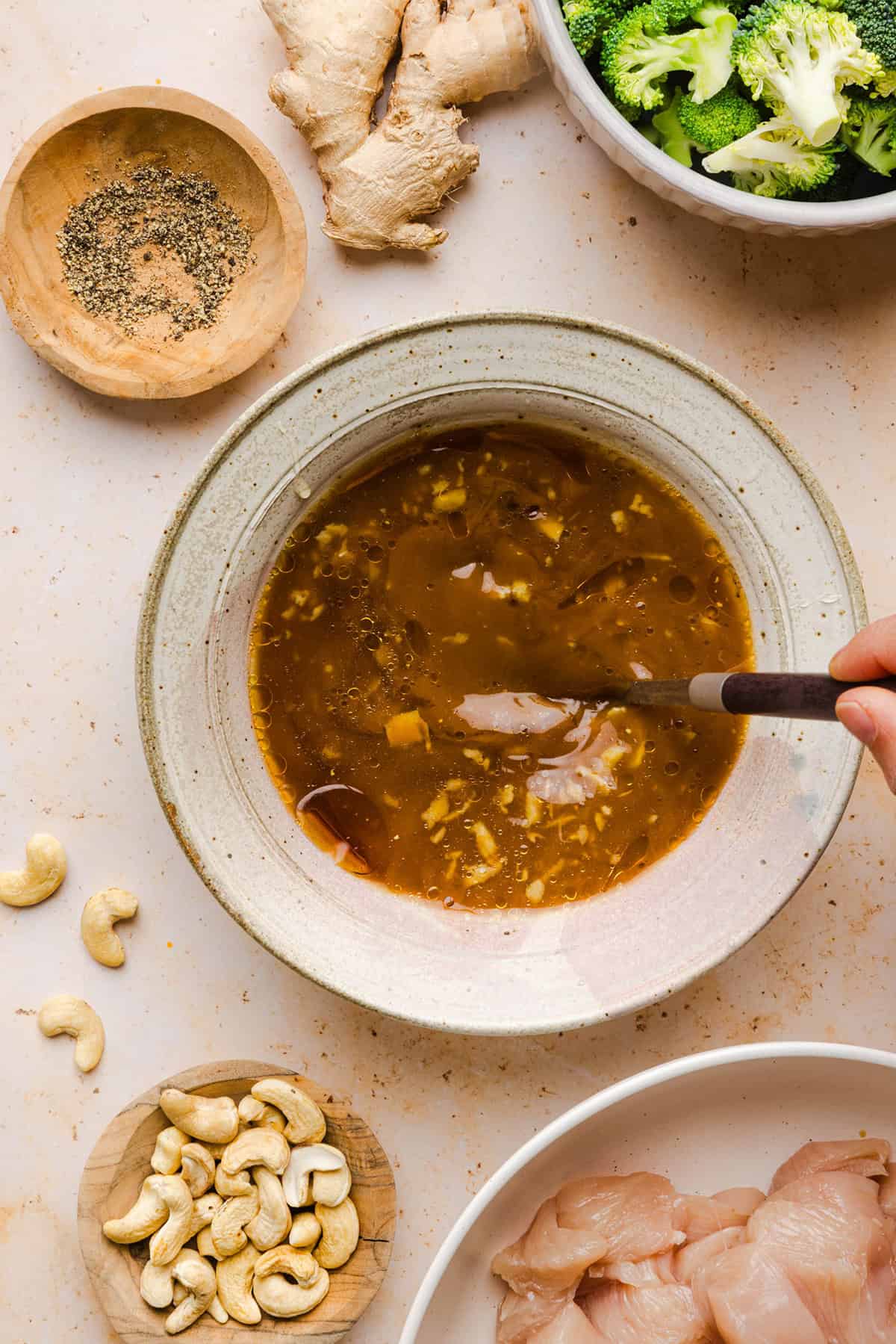 Easy teriyaki sauce mixed together in a small bowl