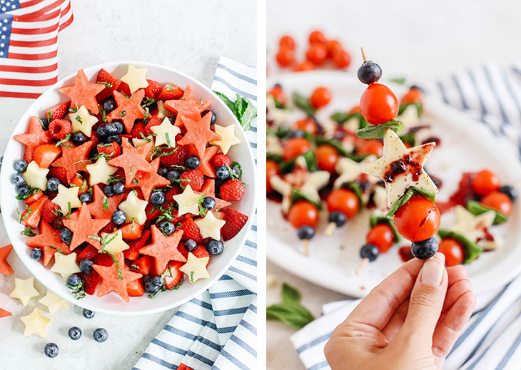 Celebrate the 4th of July holiday with my favorite healthier recipes perfect for an all-American spread!  Everything from appetizers, mains, side dishes, desserts and festive cocktails!