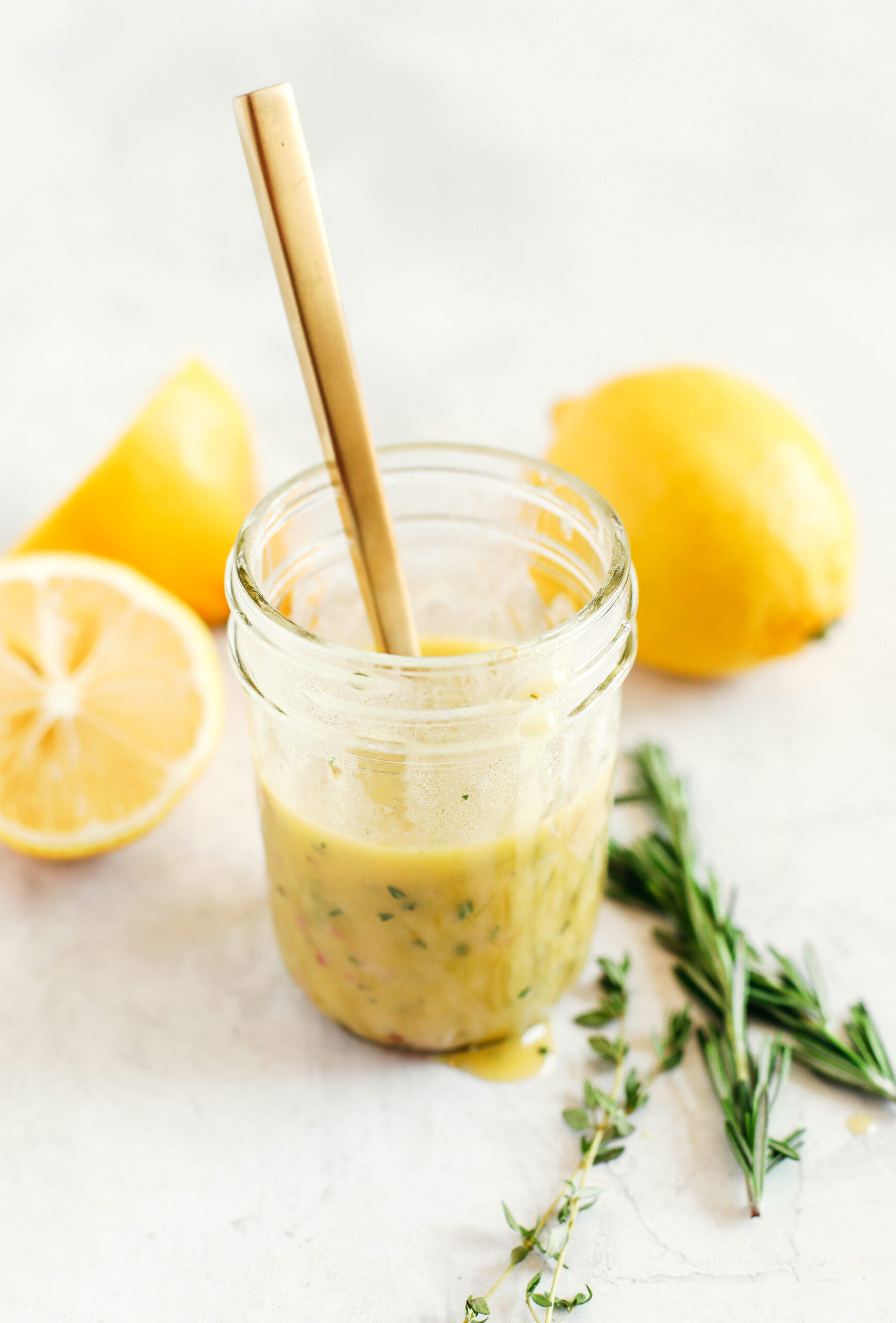 Bright and fresh Lemon Dijon Herb Dressing made in just minutes with a few simple pantry ingredients!  Perfect for salads, veggies, marinades, and more!