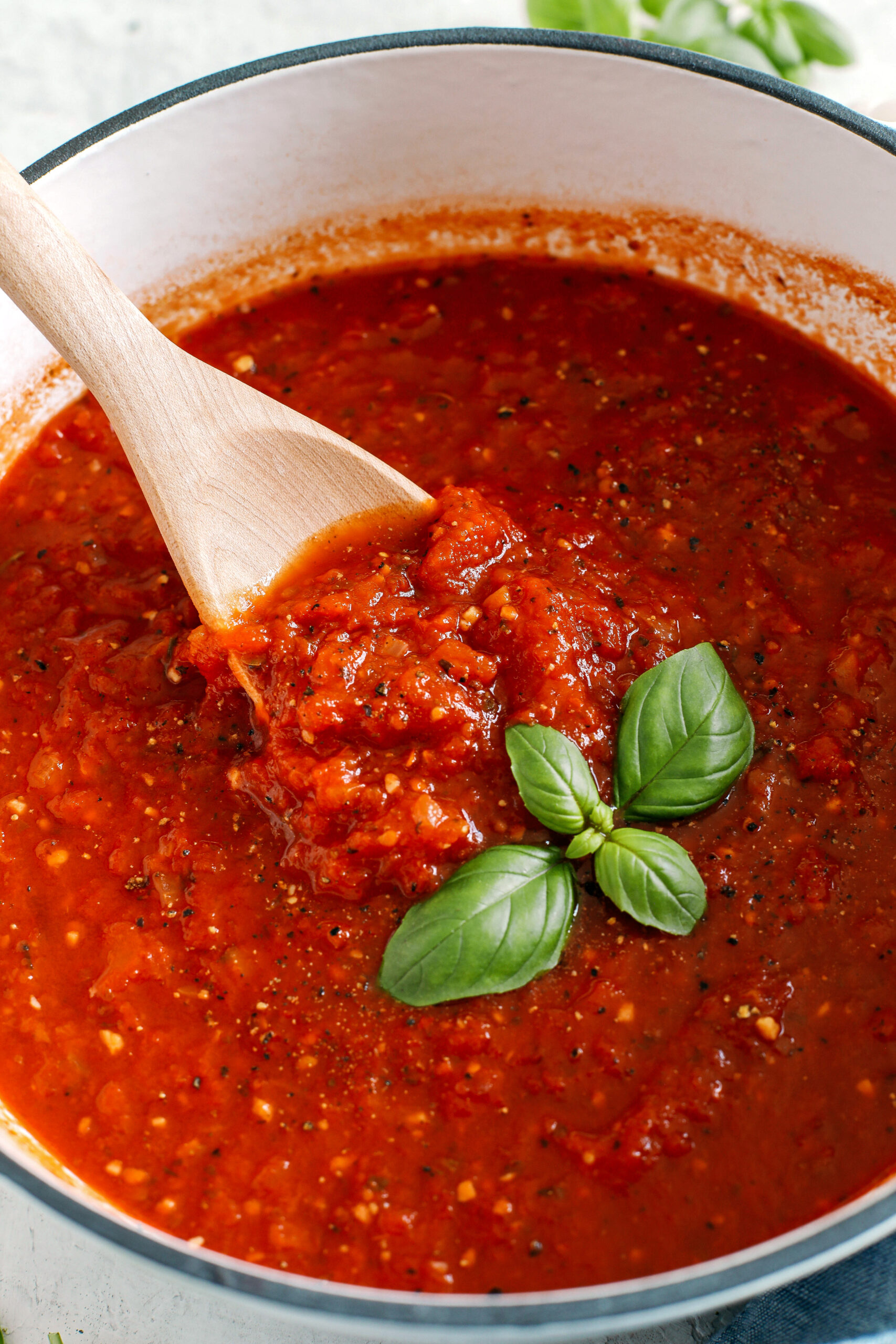 The most delicious homemade Simple Marinara Sauce made with San Marzano tomatoes, garlic, shallots and herbs. This is a family favorite and one I KNOW you’ll make time and time again!