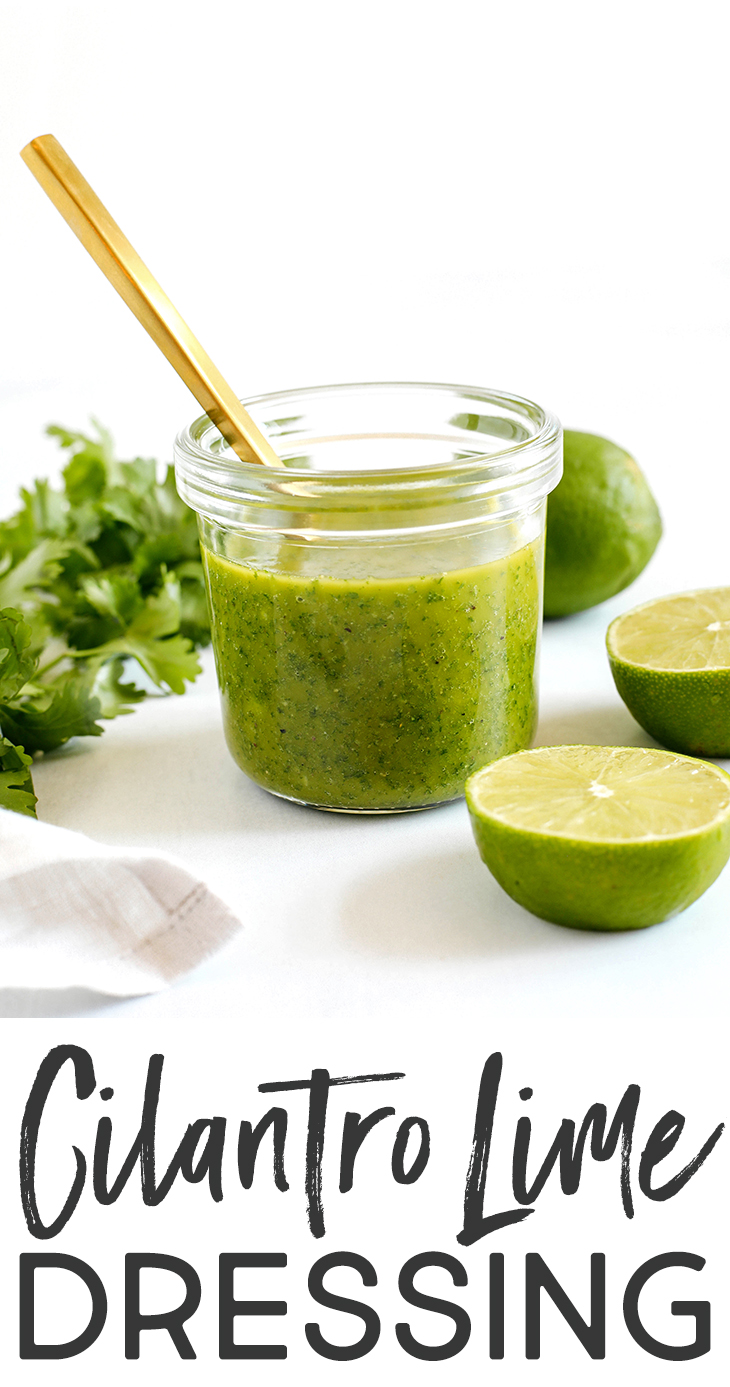 Bright and tangy Cilantro Lime Dressing made with fresh ingredients and easily thrown together in just 5 minutes with so much flavor!  Perfect for salads, veggies, chicken, fish, tacos and more!