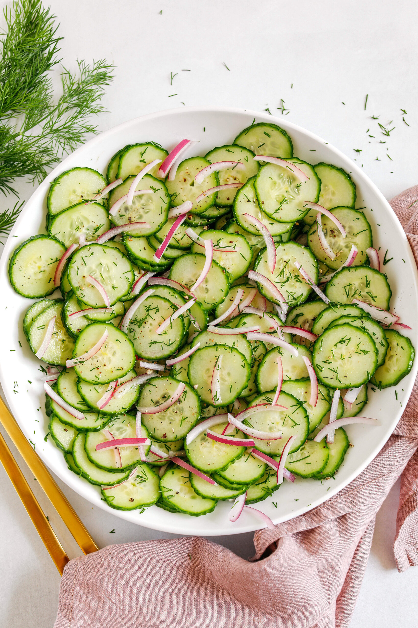 Sweet Cucumber Salad - Eat Yourself Skinny