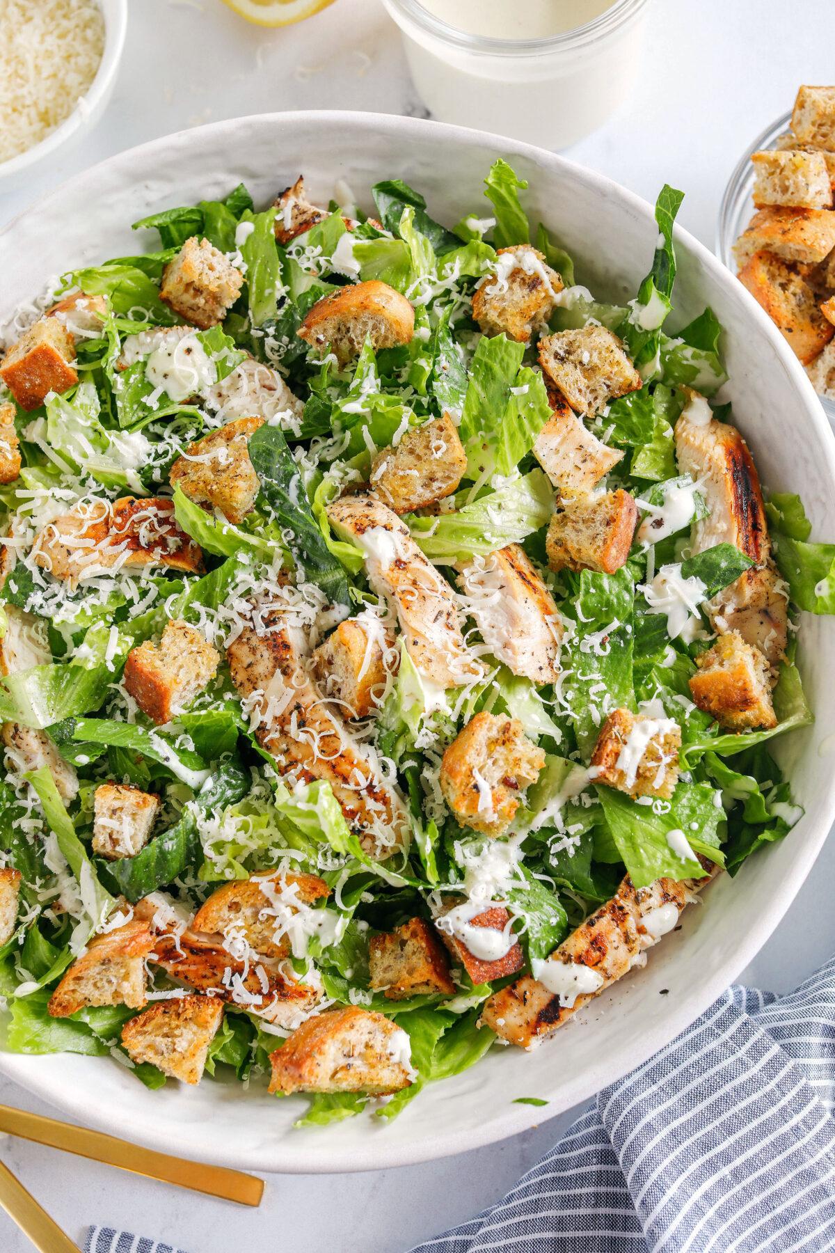 Healthy Chicken Caesar Salad - Eat Yourself Skinny