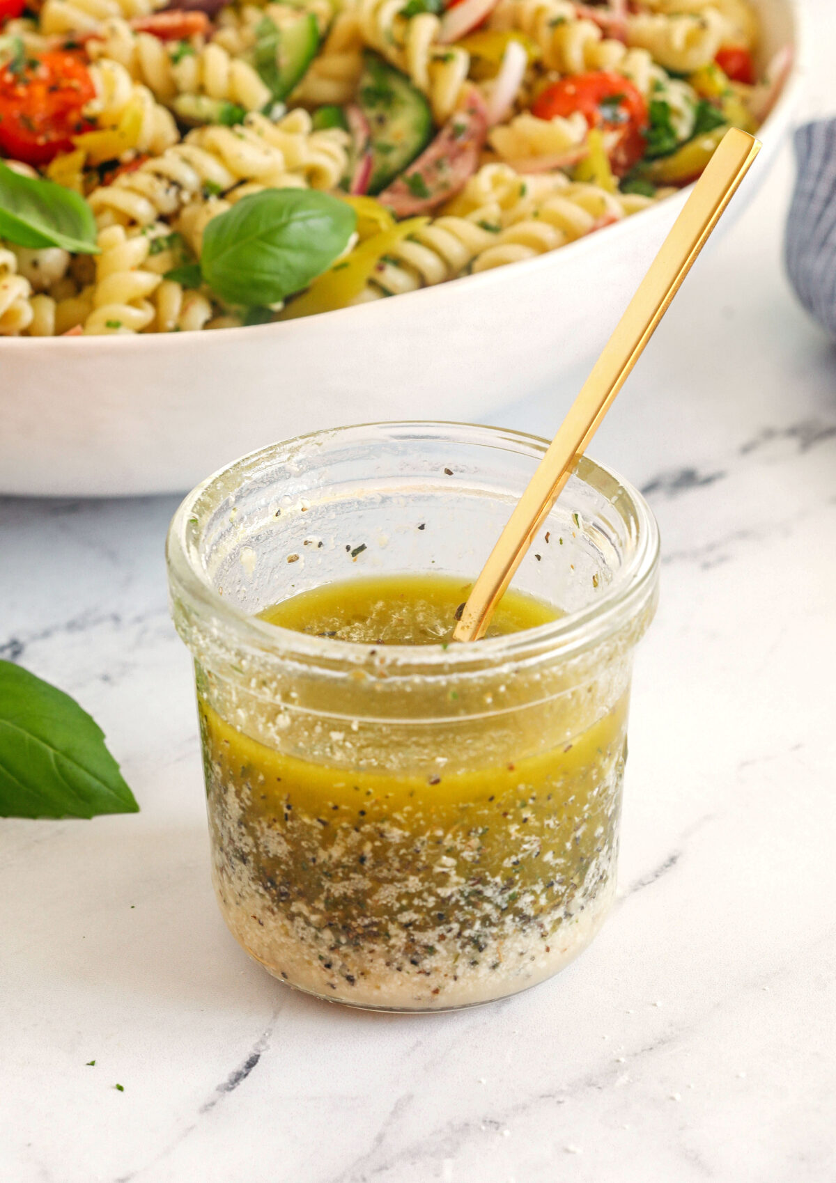 You'll love this zesty homemade Easy Italian Dressing made in just minutes with a few simple pantry ingredients!  Perfect for salads, veggies, marinades, and more!