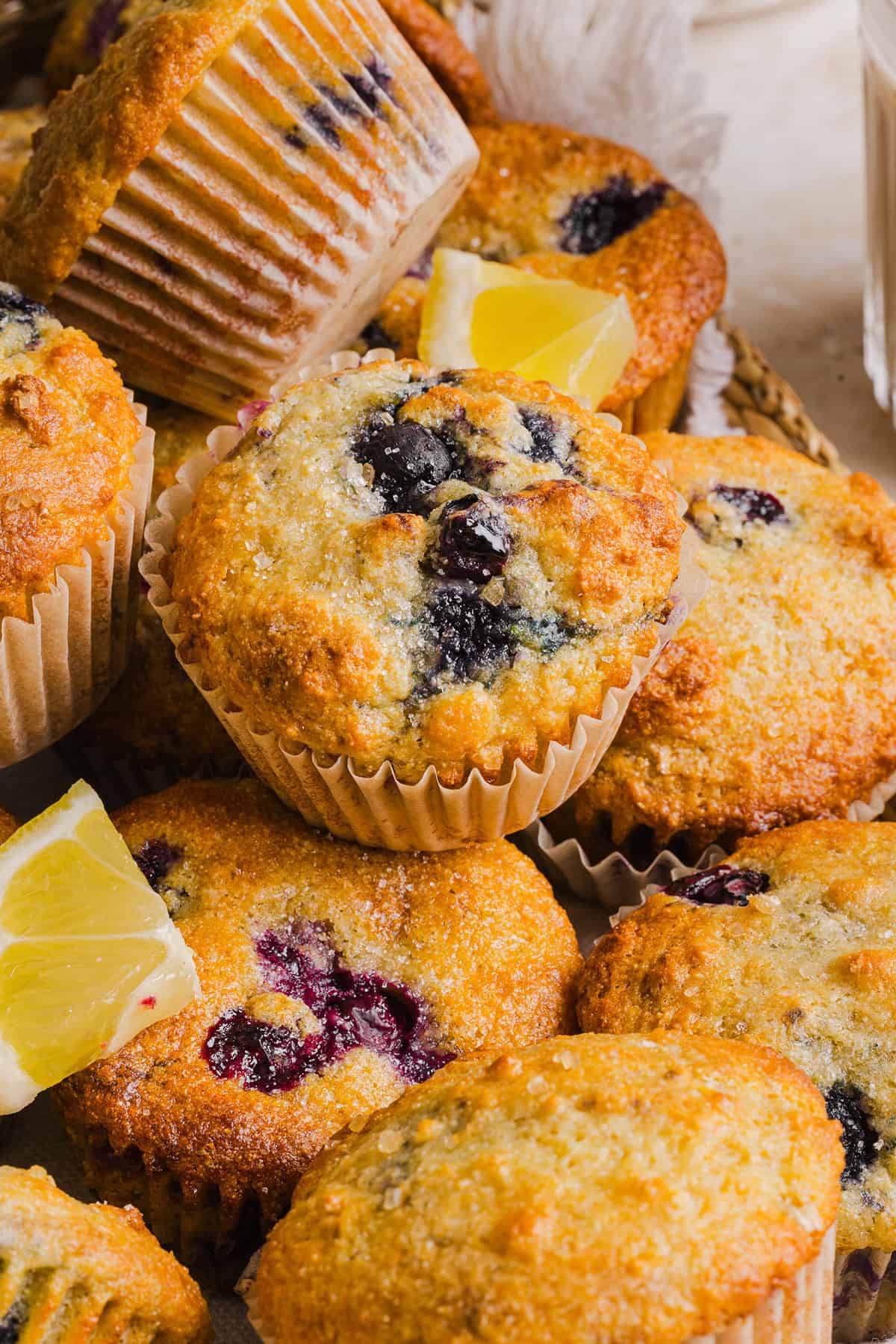 These Lemon Blueberry Yogurt Muffins are soft, moist and bursting with fresh lemon flavor and juicy blueberries! Made with Greek yogurt and wholesome ingredients, they are perfect for breakfast, snacks or meal prep.