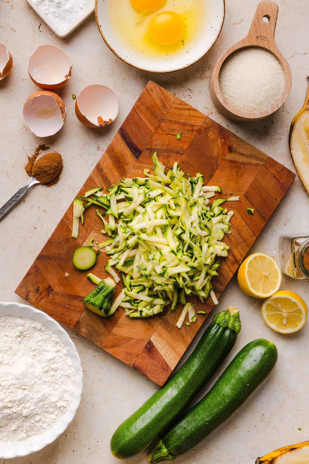 This Healthy Zucchini Banana Bread is soft, moist and perfectly sweet, made with ripe bananas, fresh zucchini and wholesome ingredients. Enjoy as an easy breakfast or nutritious snack!