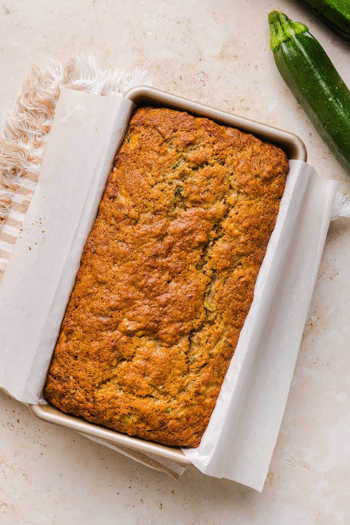 This Healthy Zucchini Banana Bread is soft, moist and perfectly sweet, made with ripe bananas, fresh zucchini and wholesome ingredients. Enjoy as an easy breakfast or nutritious snack!