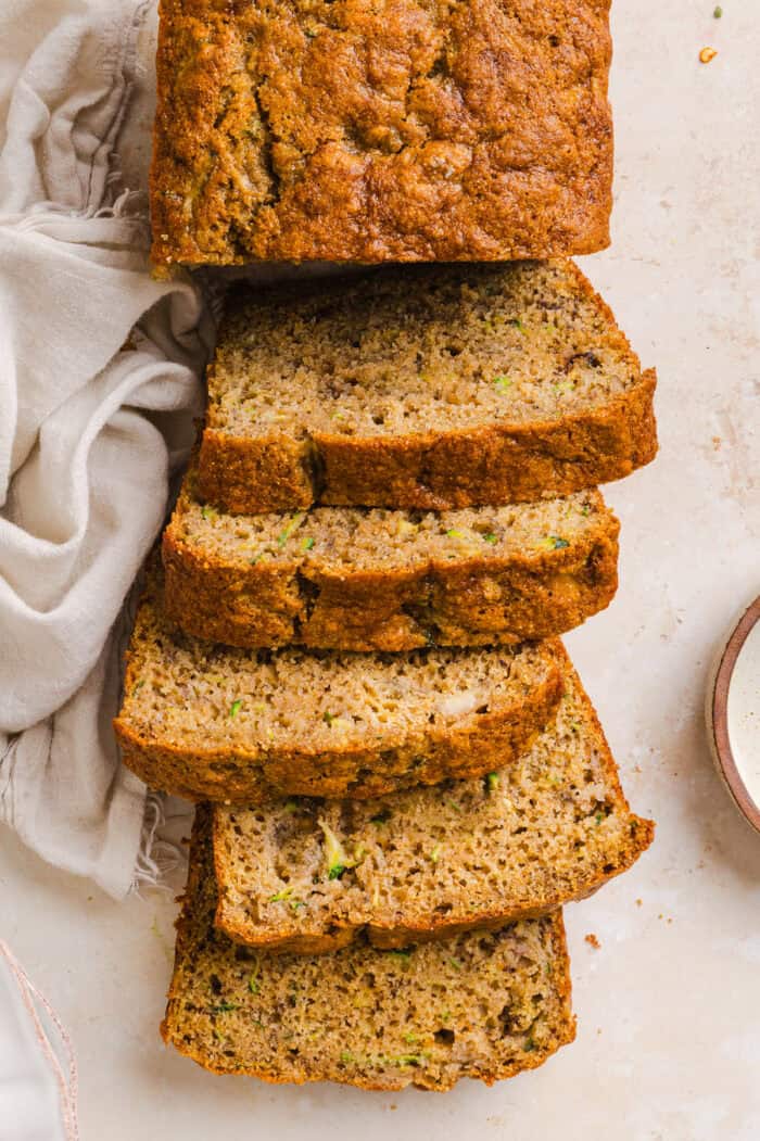 This Healthy Zucchini Banana Bread is soft, moist and perfectly sweet, made with ripe bananas, fresh zucchini and wholesome ingredients. Enjoy as an easy breakfast or nutritious snack!